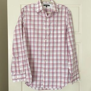 Banana Republic - red, white and blue plaid button down shirt